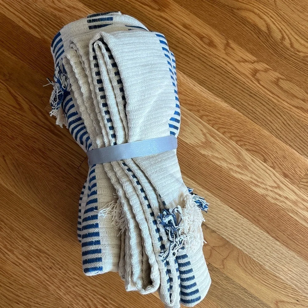 Anthropologie Pieced Stripe Cotton Blend Woven Set of Curtains, 50 x 63, NWT